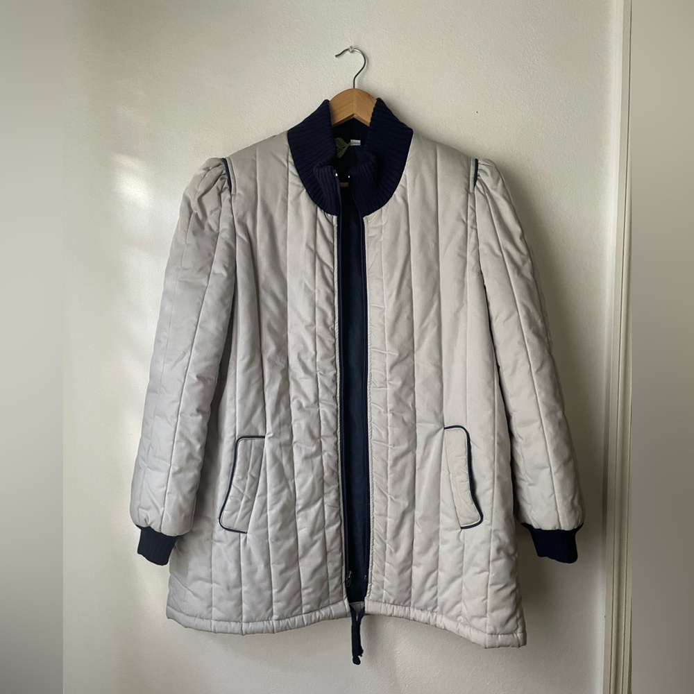 Vintage gray quilted jacket / coat